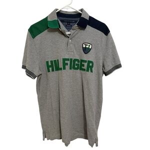 Tommy Hilfiger Mens Custom Fit Polo Shirt Gray Medium